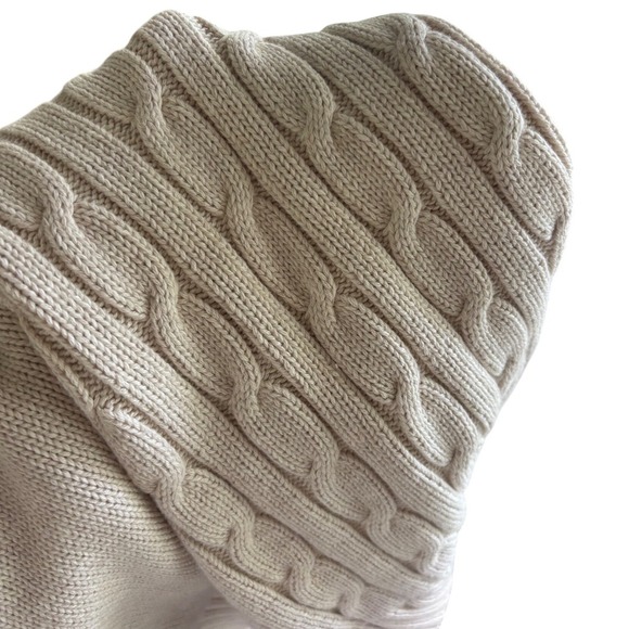 Banana Republic Men XL Cable Knit Cotton Cardigan Oatmeal Button Front Sweater - Picture 4 of 6